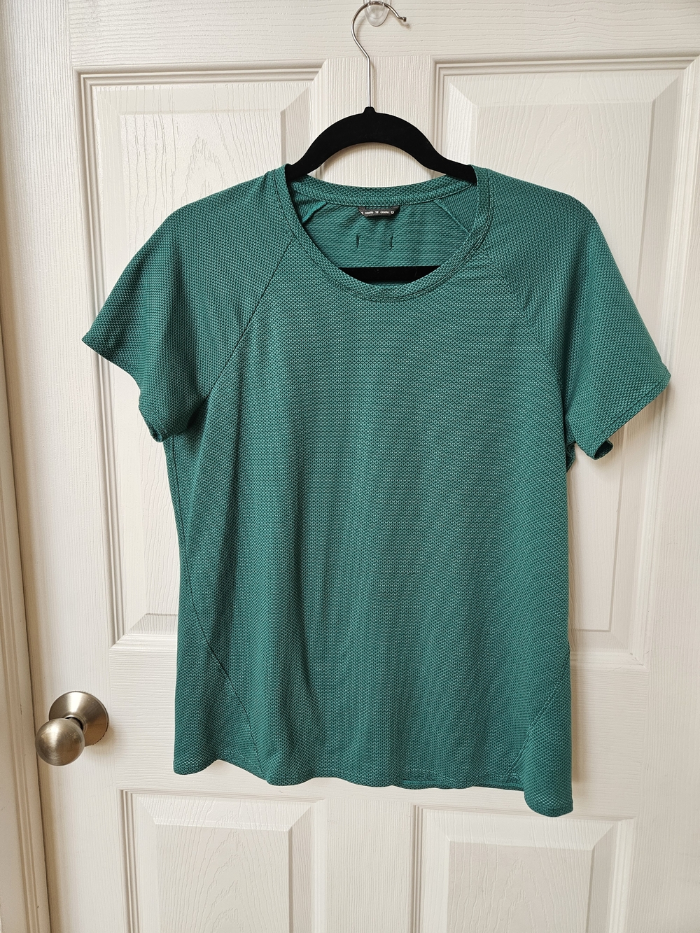 Oiselle Short Sleeve Running Top Green Textured Performance Tee Women’s 12